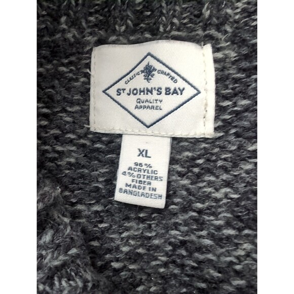 St. John's Bay Women's Gray Cable Knit Cardigan Sweater Button Up XL Cottagecore - Picture 5 of 9